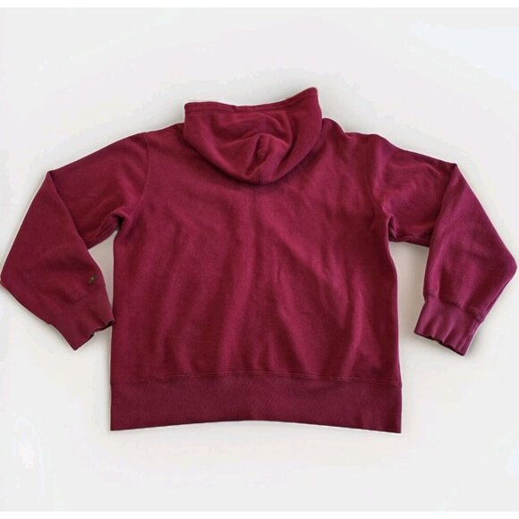 Roots Hoodie Men L Red LS 2 Way Zip Pockets Maple Leaf Beaver Embroidery Canada - Picture 15 of 15